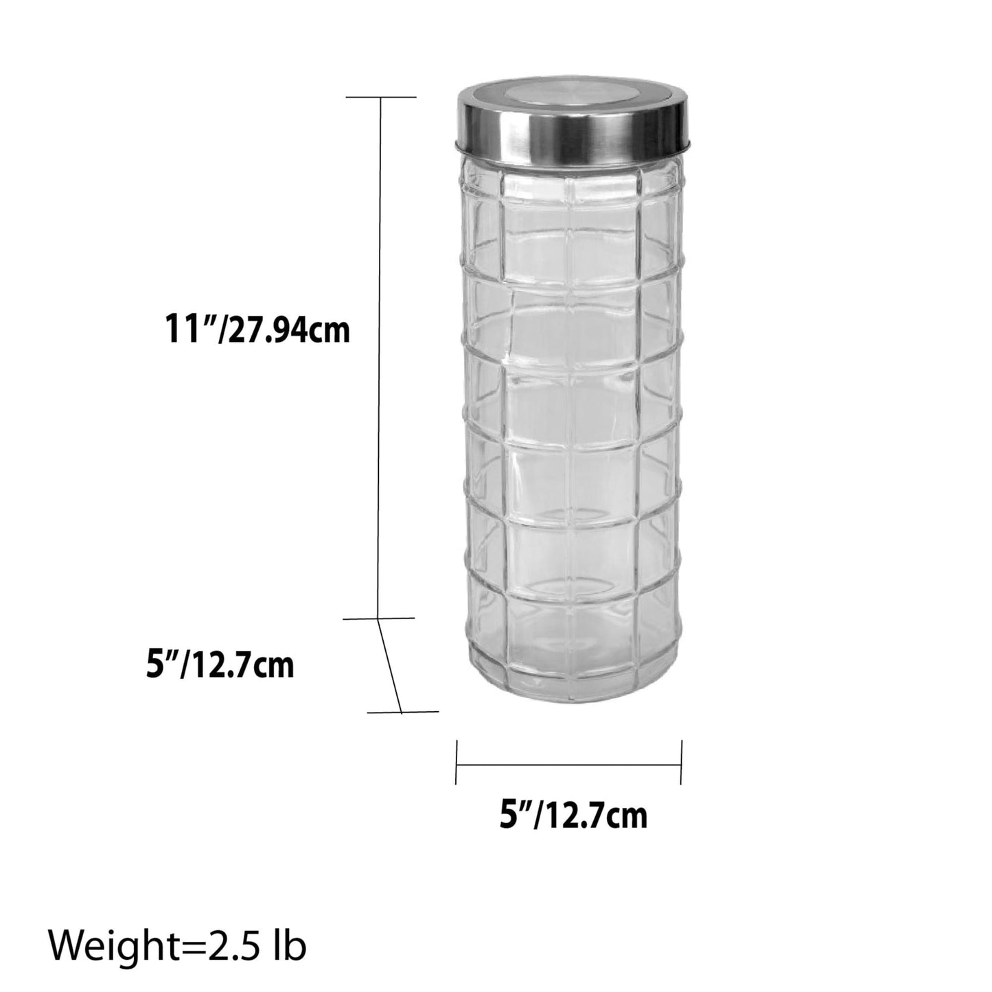 Chex Collection 66 oz. X-Large Glass Canister with Stainless Steel Lid