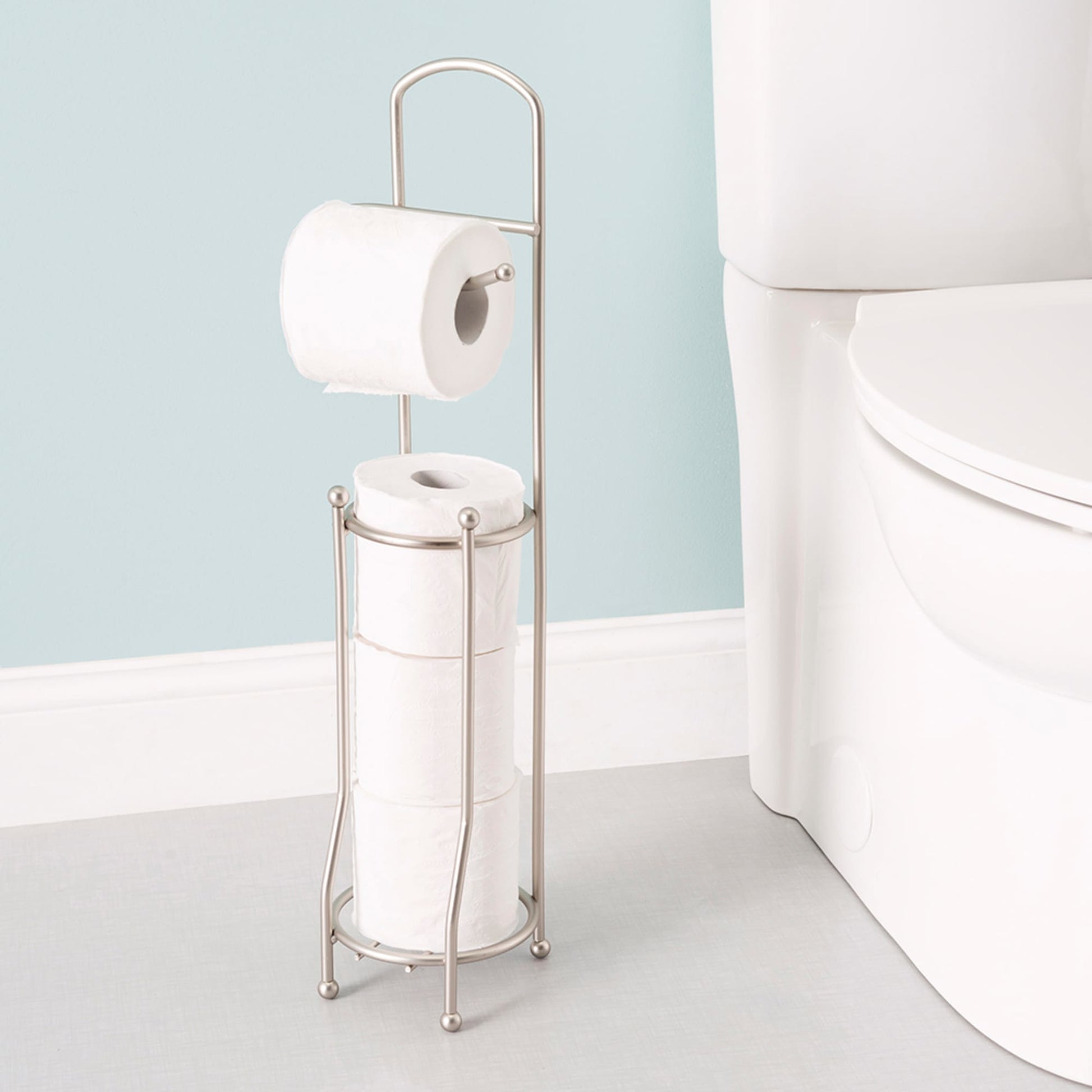 Home Basics Free Standing Dispensing Toilet Paper Holder with