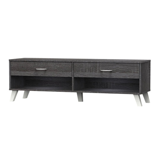 15" x 55" TV Stand With Drawers, Charred Oak