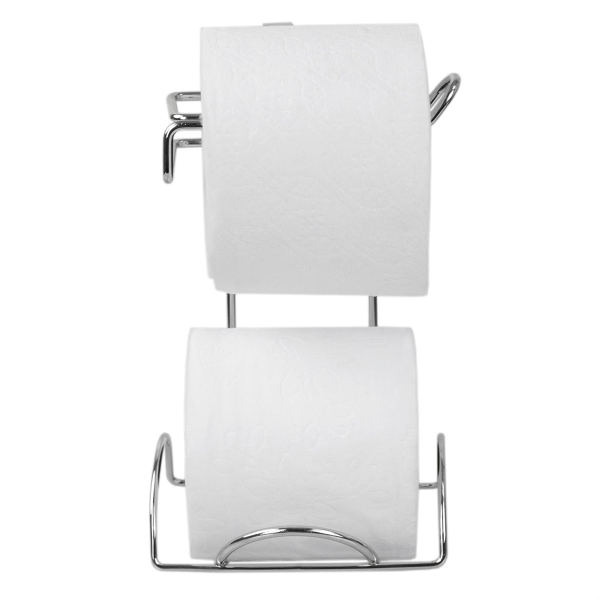 Home Basics Black Metal Heavy Duty Toilet Paper Holder with Dispensing Top  