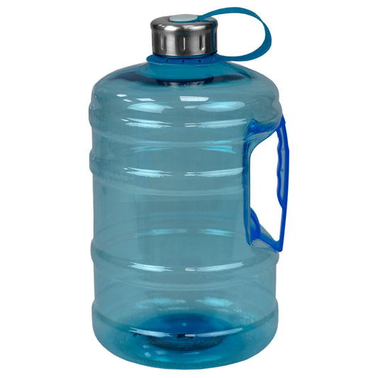 Home Basics Olympus High Capacity 67 oz. Plastic Sports Jug Travel Bottle with Tethered Stainless Twist-on Cap and Wide Grip Handle, Blue - Blue