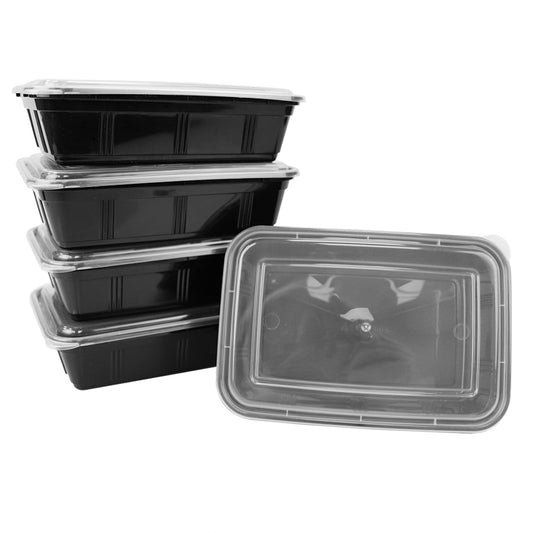 Home Basic 10 Piece BPA-Free Plastic Meal Prep Containers, Black