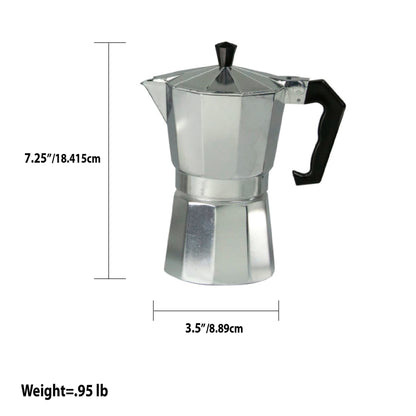 Home Basics 6 Cup Stainless Steel Espresso Maker, Silver 