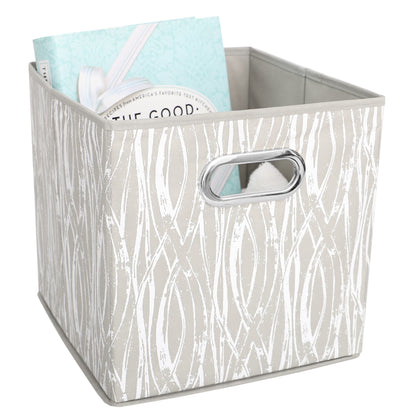 Weave Collapsible Non-Woven Storage Bin with Grommet Handle, Taupe