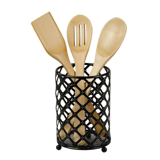 Black Lattice Cutlery Holder