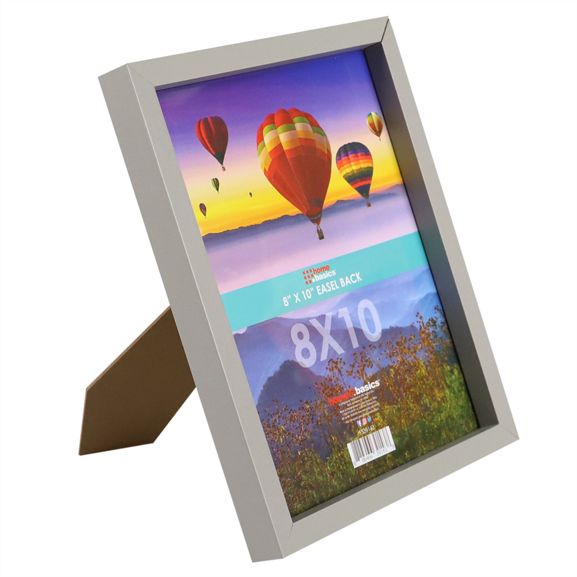 Home Basics 8” x 10” MDF Picture Frame with Easel Back, Grey - Grey