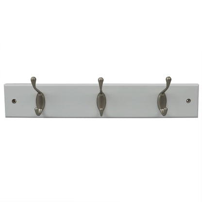 3 Double Hook Wall Mounted Hanging Rack, White