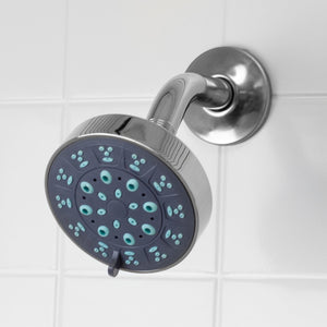 Pure Paradise 3.75 in. Fixed Shower Head 5 Function Shower Massager, Chrome
