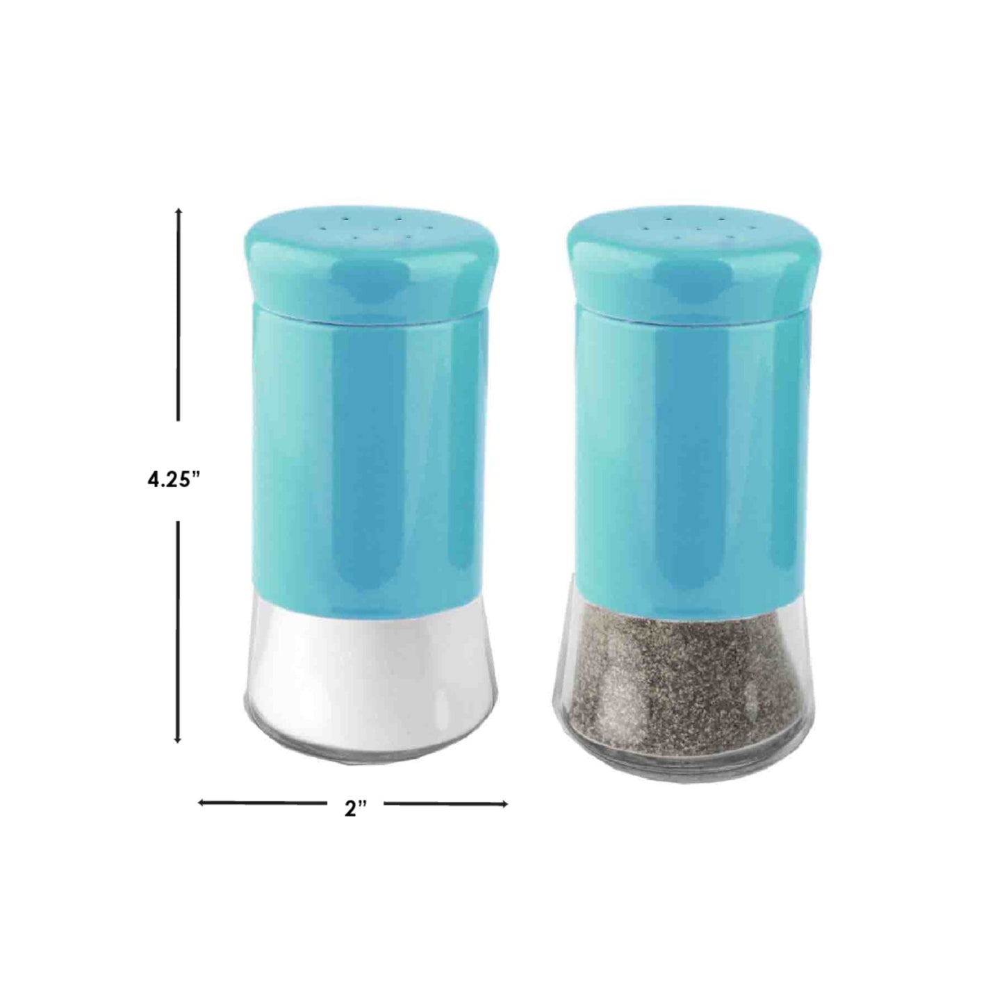 Essence Collection 2 Piece Salt and Pepper Set, Turquoise