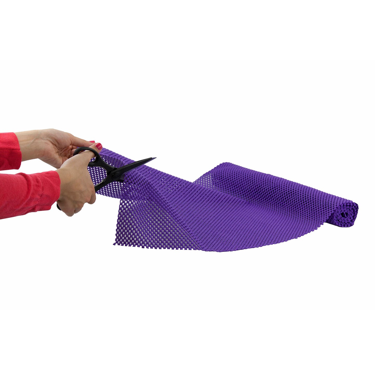 Home Basics Brights Collection Non-Adhesive 12” x 60” Rubber Shelf Grip Liner - Purple