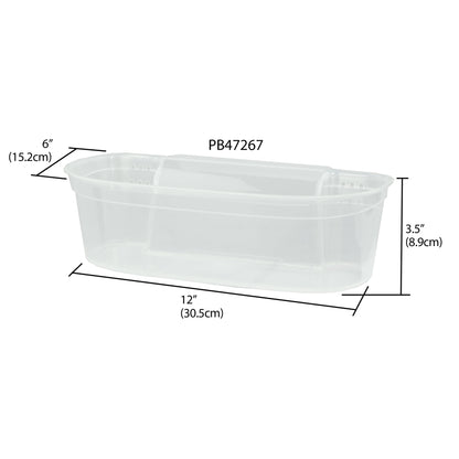 Over the Cabinet Waste Bin Hanging Storage Plastic Basket, Clear