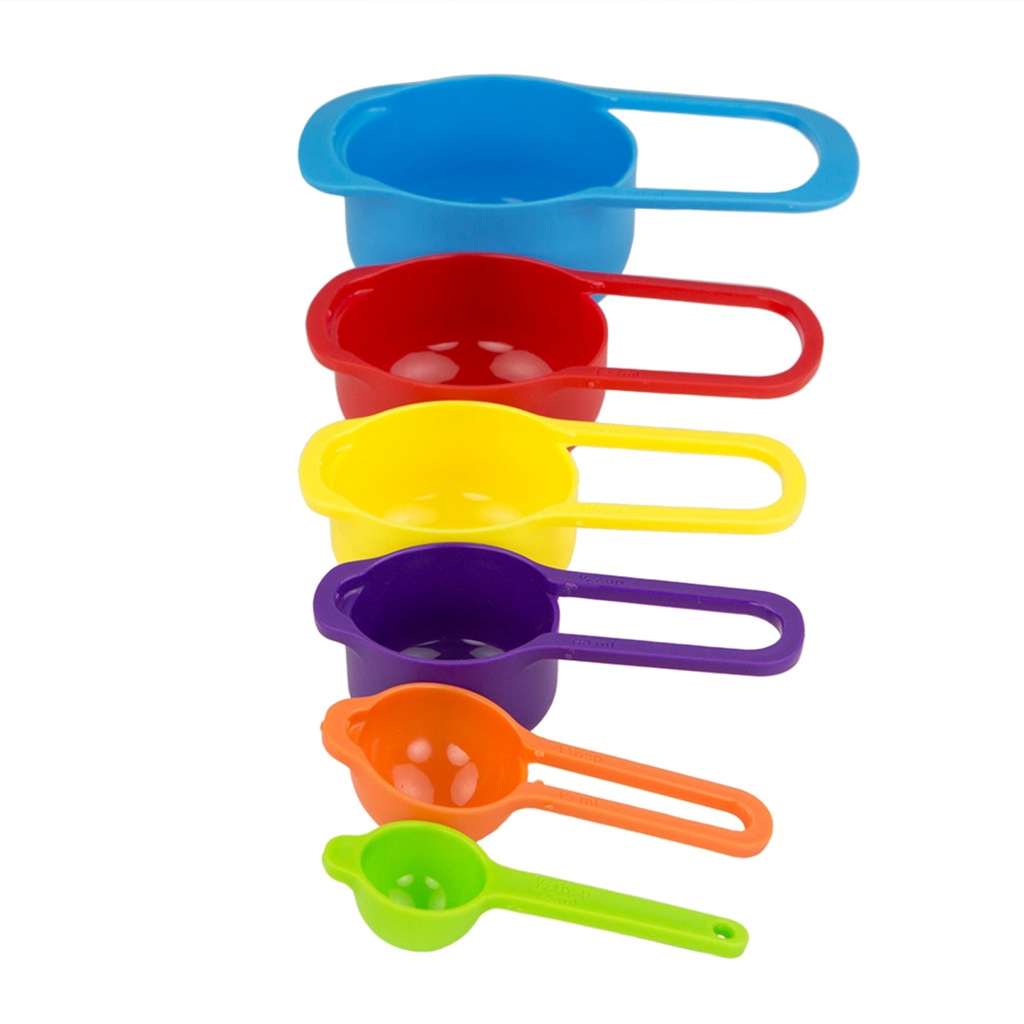 Measuring Cups And Spoons Set, Plastic Measuring Cups And Spoons Set,  Rainbow Colorful Cute 6 Measuring Cups & 6 Measuring Spoon, Color Measuring  Cups Spoons For Baking&kitchen, Baking Supplies - Temu