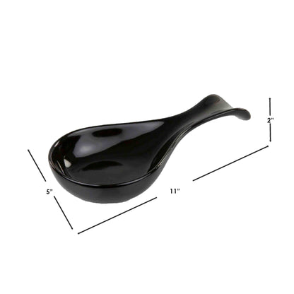 Ceramic Spoon Rest, Black