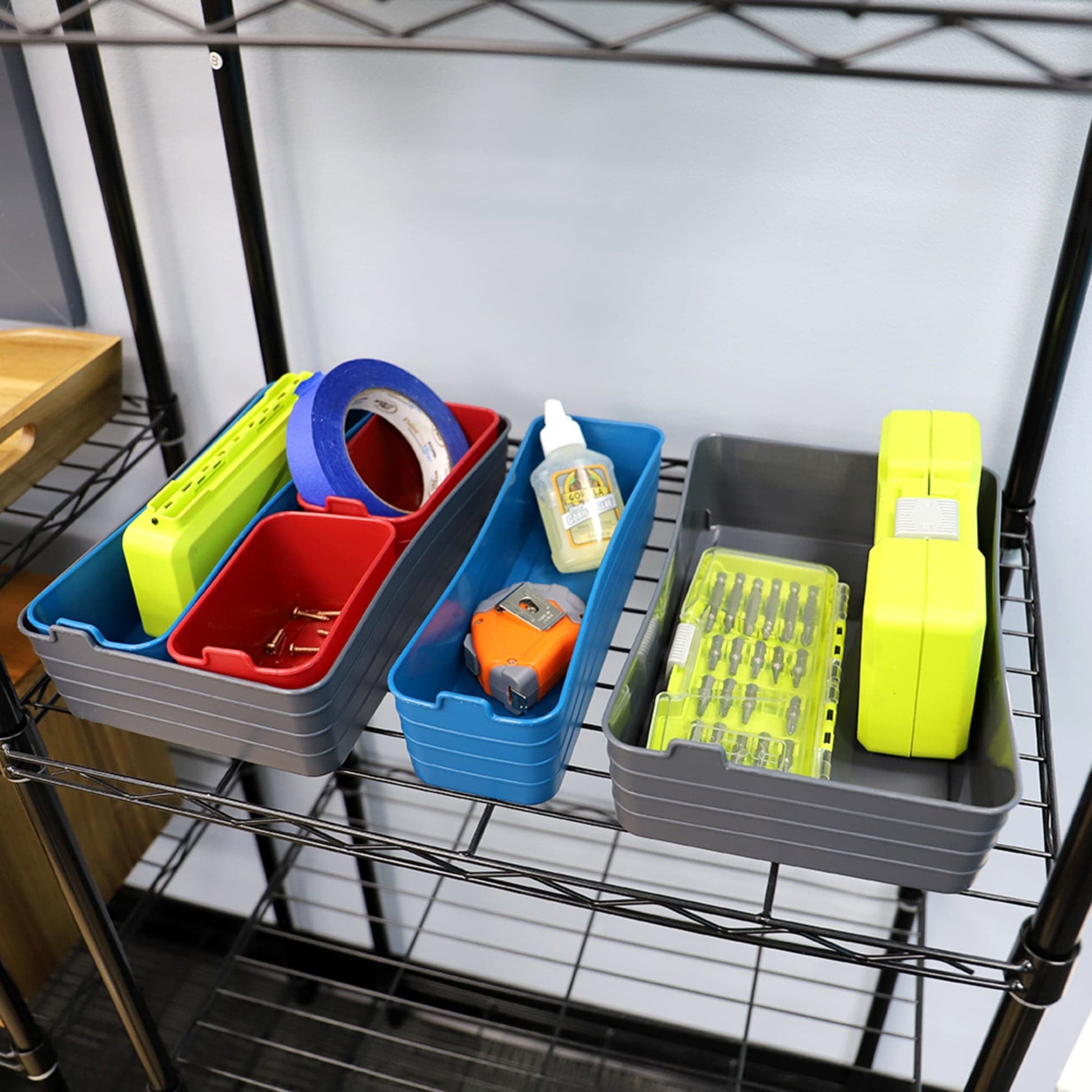 Mainstays Set of 5 Flexible Drawer Storage Organizers, Blue
