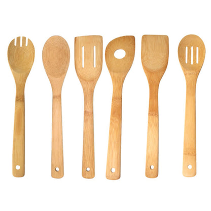 6 Piece Bamboo Kitchen Tool Set, Natural