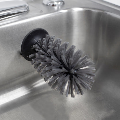 Standing Suction Cup Plastic Sink Brush, Black