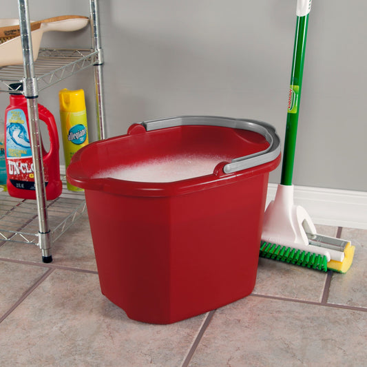 Sterilite 16 Quart / 15 Liter Dual Spout Pail Red