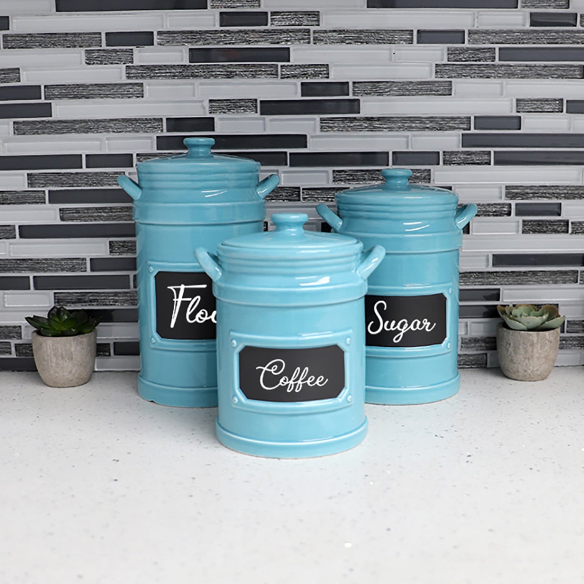 Chalkboard Kitchen Canisters and Labels - Not a Creature Was