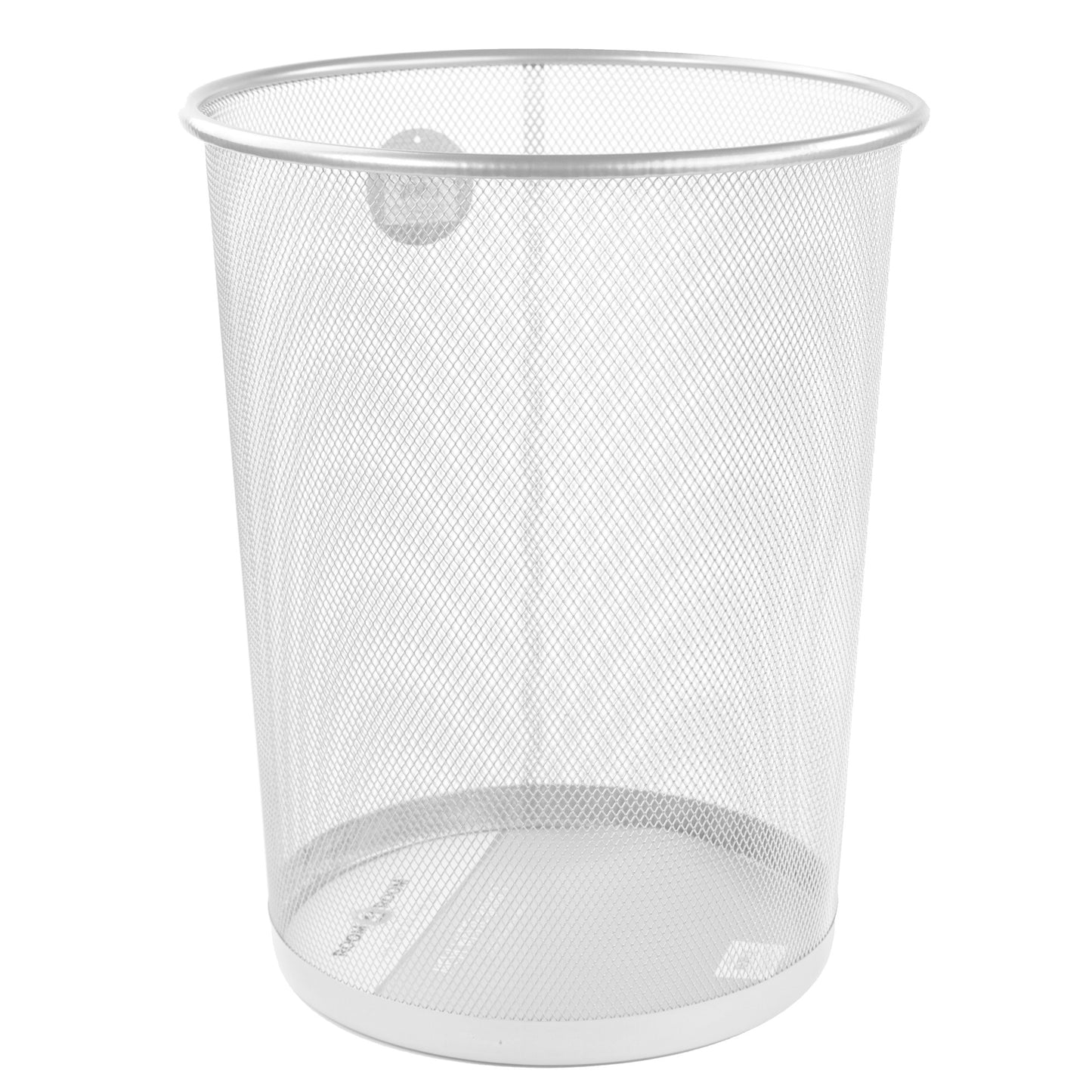 Home Basics Mesh Steel Waste Basket, White - White