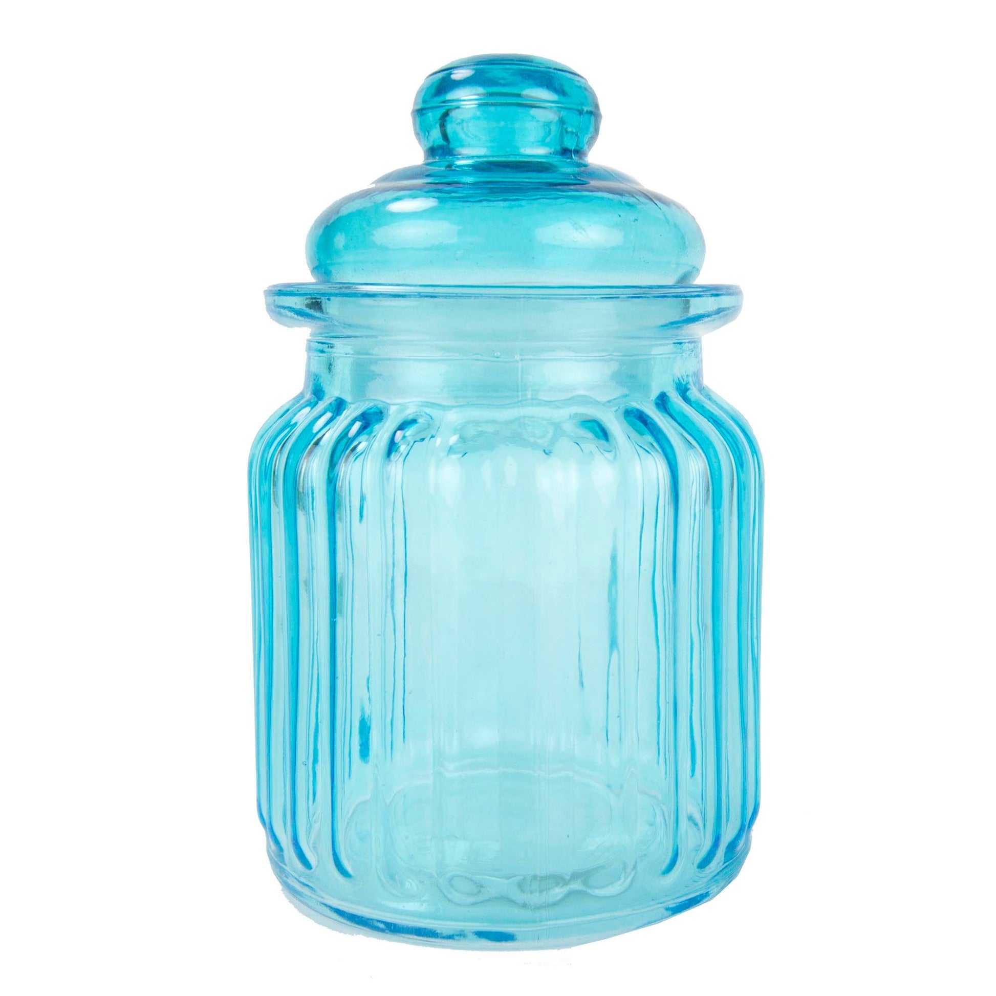 Home Basics Mini Glass Party Favor Jar - Blue