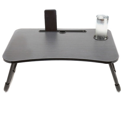 Contoured Bed Tray with Media Slot and Cup Holder