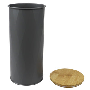 Large 2.2 ml Tin Canister with Bamboo Lid, Grey