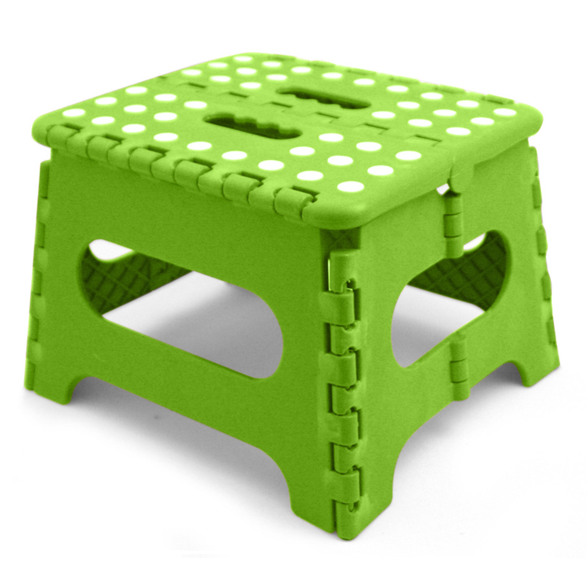 Home Basics Medium Plastic Folding Stool with Non-Slip Dots, Green - Green