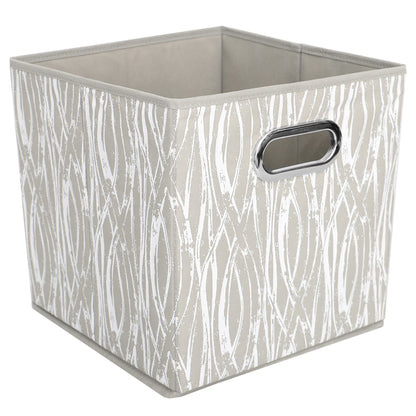 Weave Collapsible Non-Woven Storage Bin with Grommet Handle, Taupe