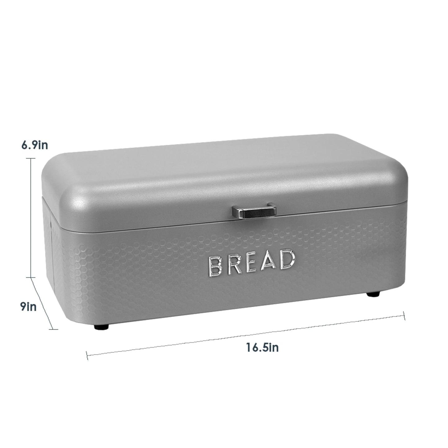 Soho Metal Bread Box, Grey