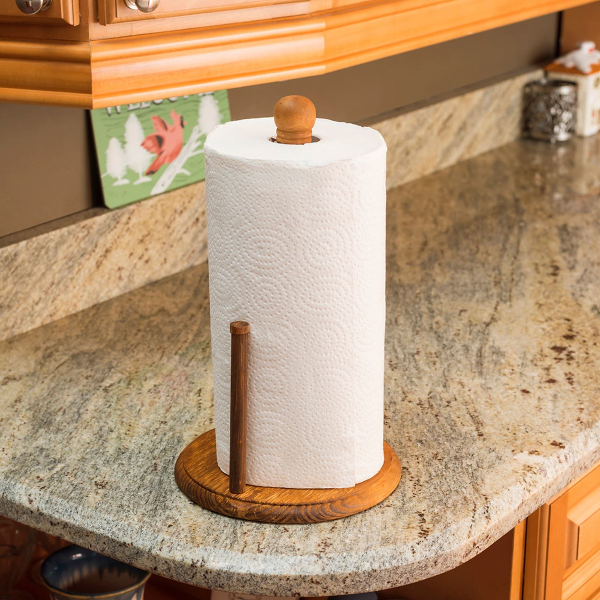 Lines Freestanding Cast Iron Paper Towel Holder with Dispensing