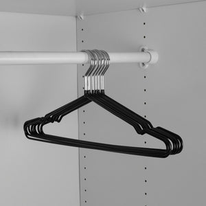 Chrome Hangers, (Pack of 10), Black PVC Coated