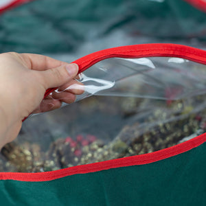 Textured PVC 25" Christmas Wreath Bag, Green