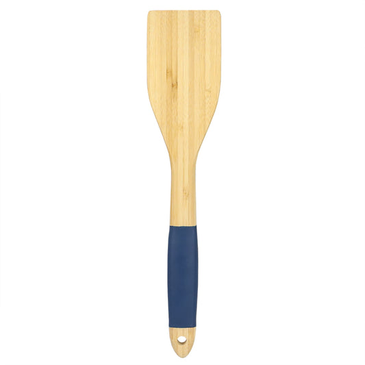 Michael Graves Design Flat Bamboo Spatula with Indigo Silicone Handle