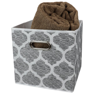Arabesque Non-woven Collapsible Storage Cube, Grey