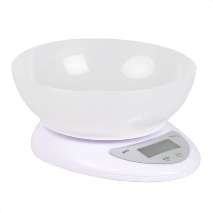 Digital Food Scale with Plastic Bowl, White