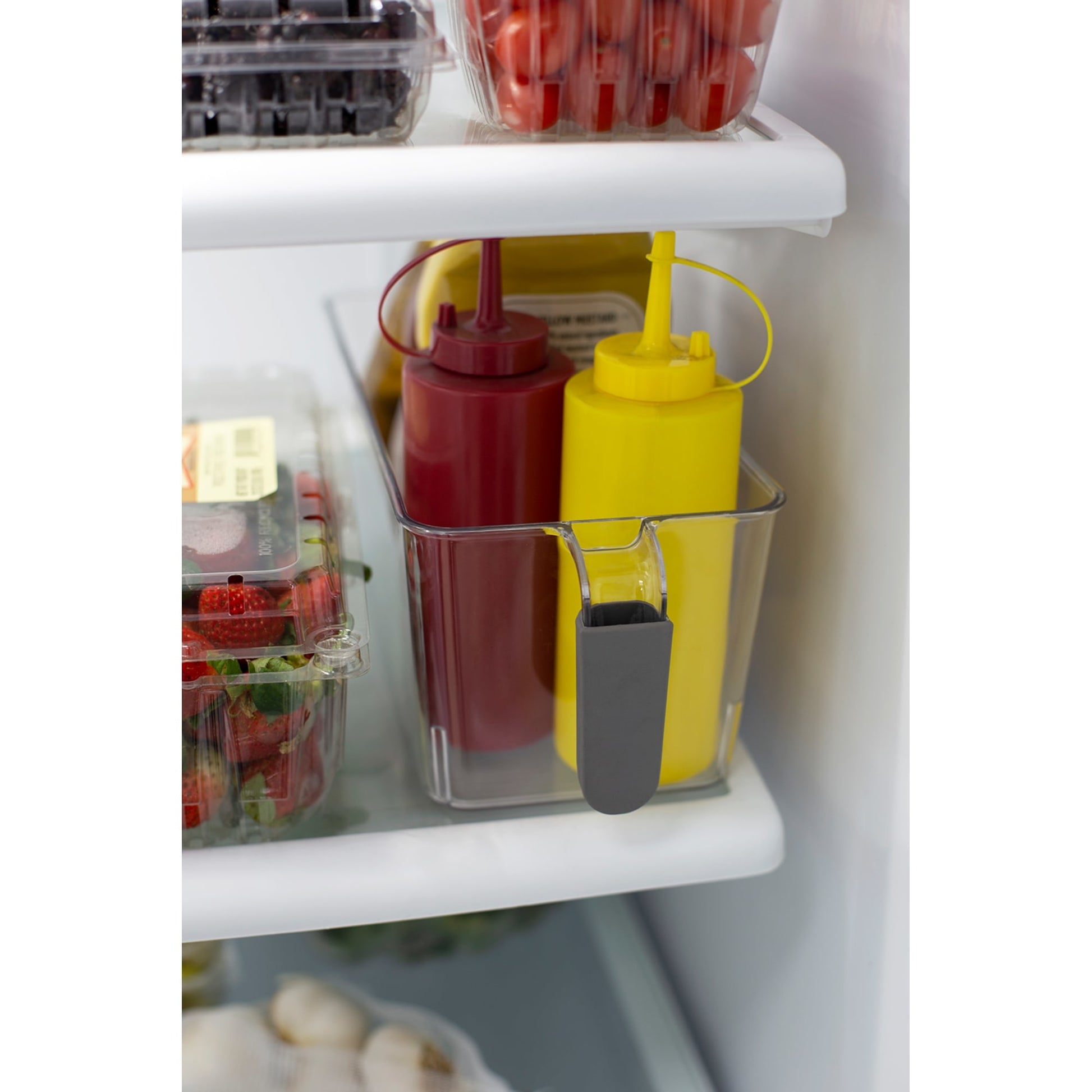 Home Basics Small Pull-Out Plastic Storage Bin with Soft Grip Handle, Clear, KITCHEN ORGANIZATION