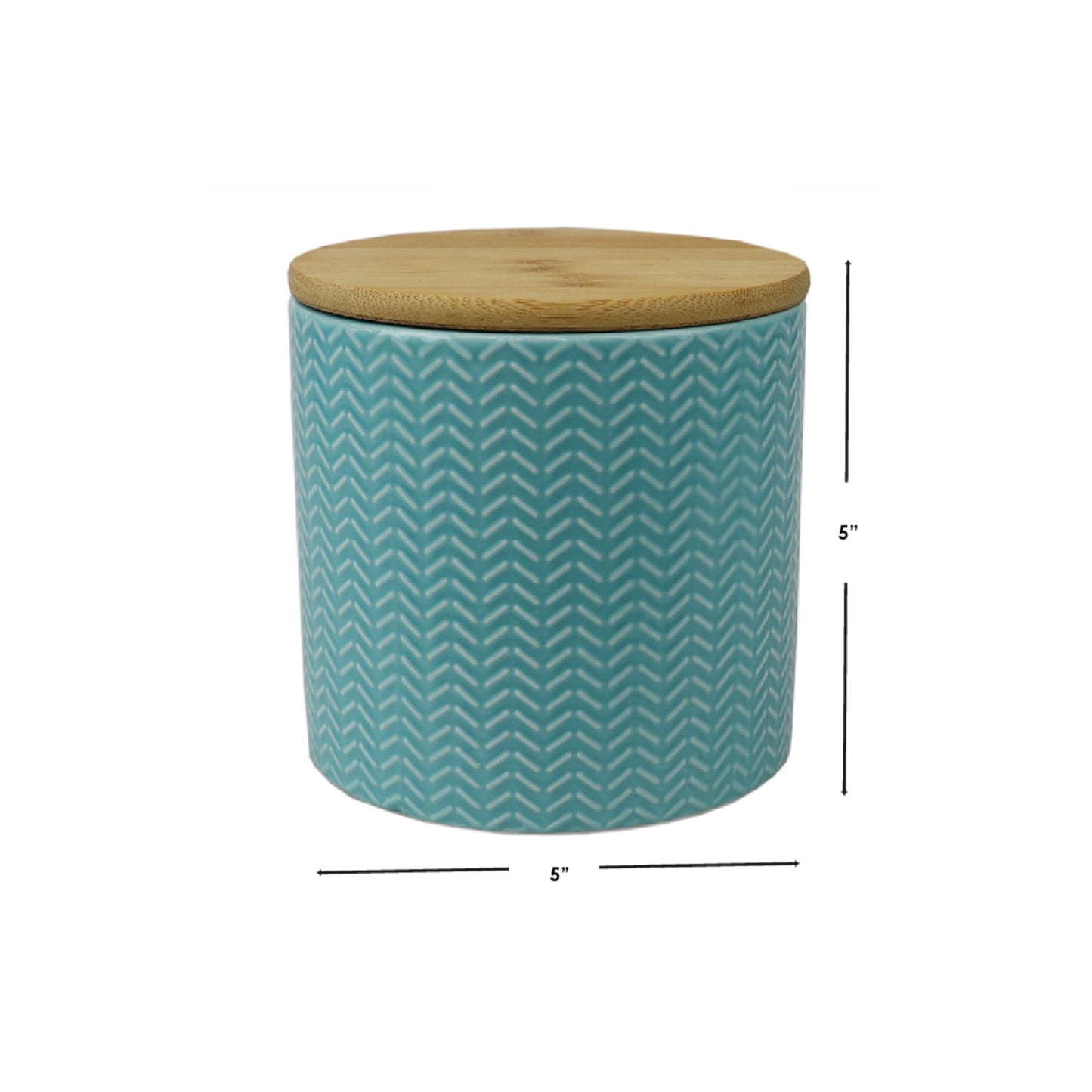 Wave Small Ceramic Canister, Turquoise