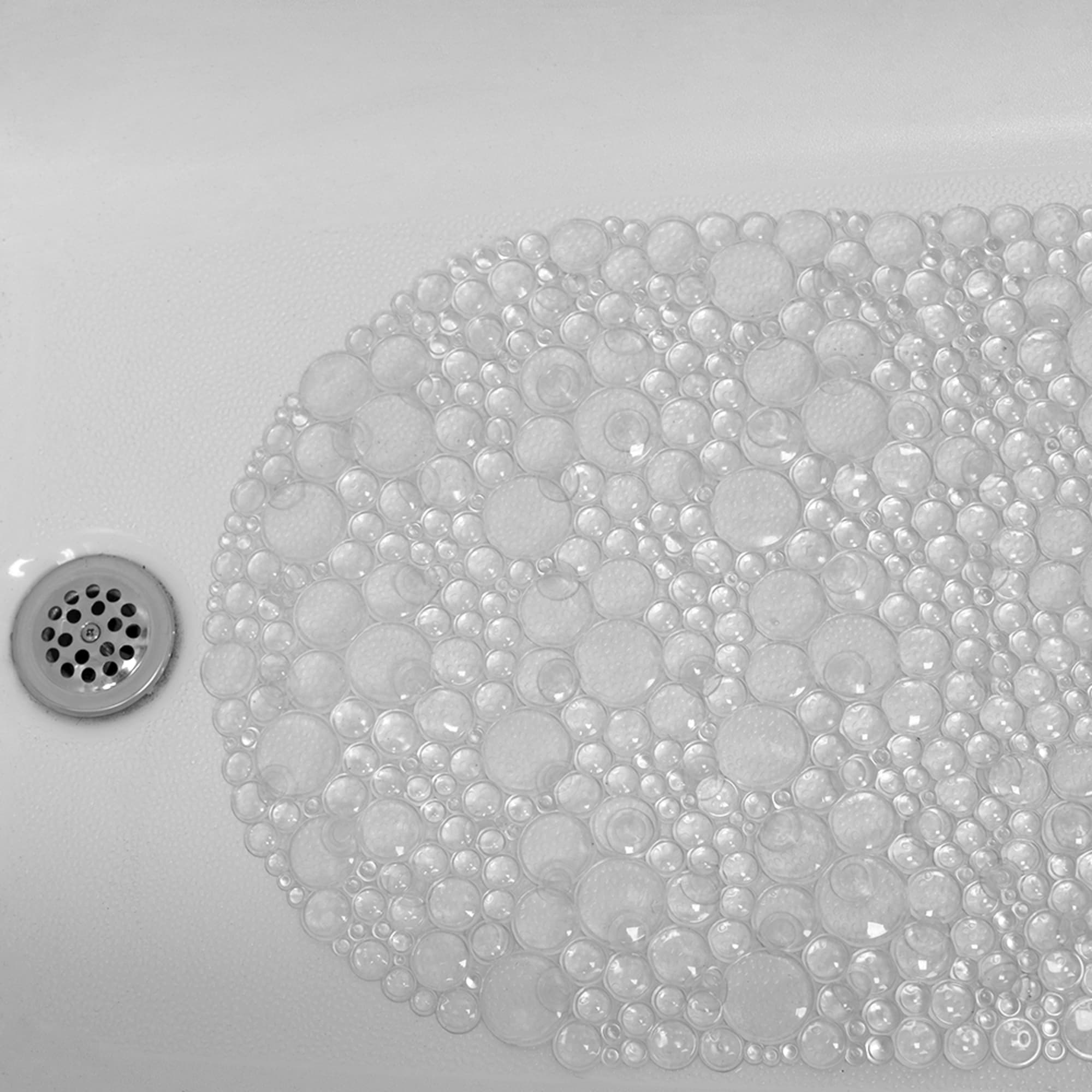 Home Basics Bayou Oval Bath Mat, Clear, SHOWER