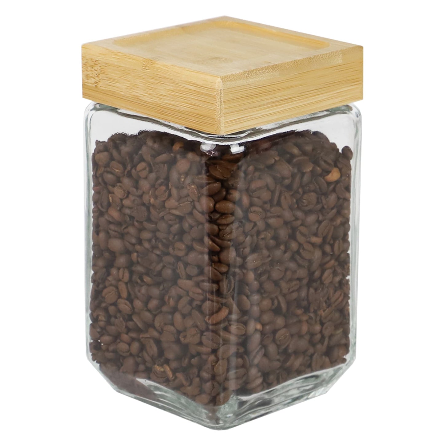 57 oz Square Glass Canister with Bamboo Lid
