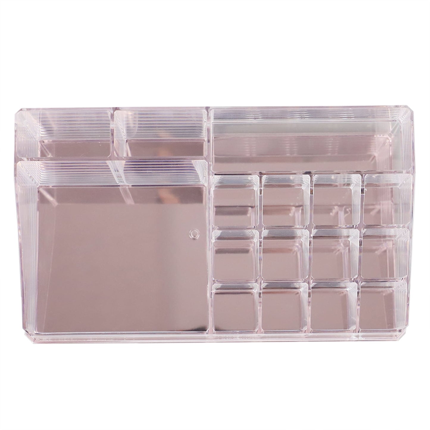 Large 16 Compartment Cosmetic Organizer with Rose Bottom