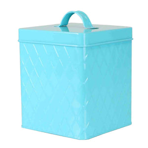 Large  Tin Canister, Turquoise