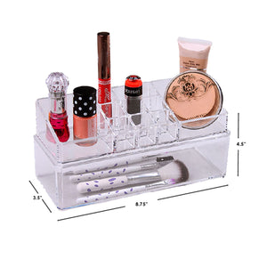 Plastic Cosmetic Organizer with Drawer, Clear