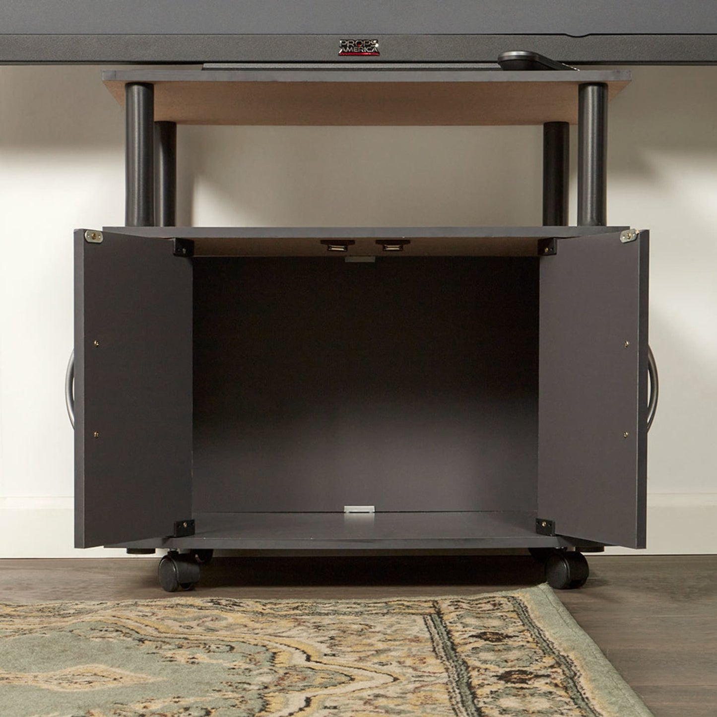 TV Stand with Cabinet, Grey
