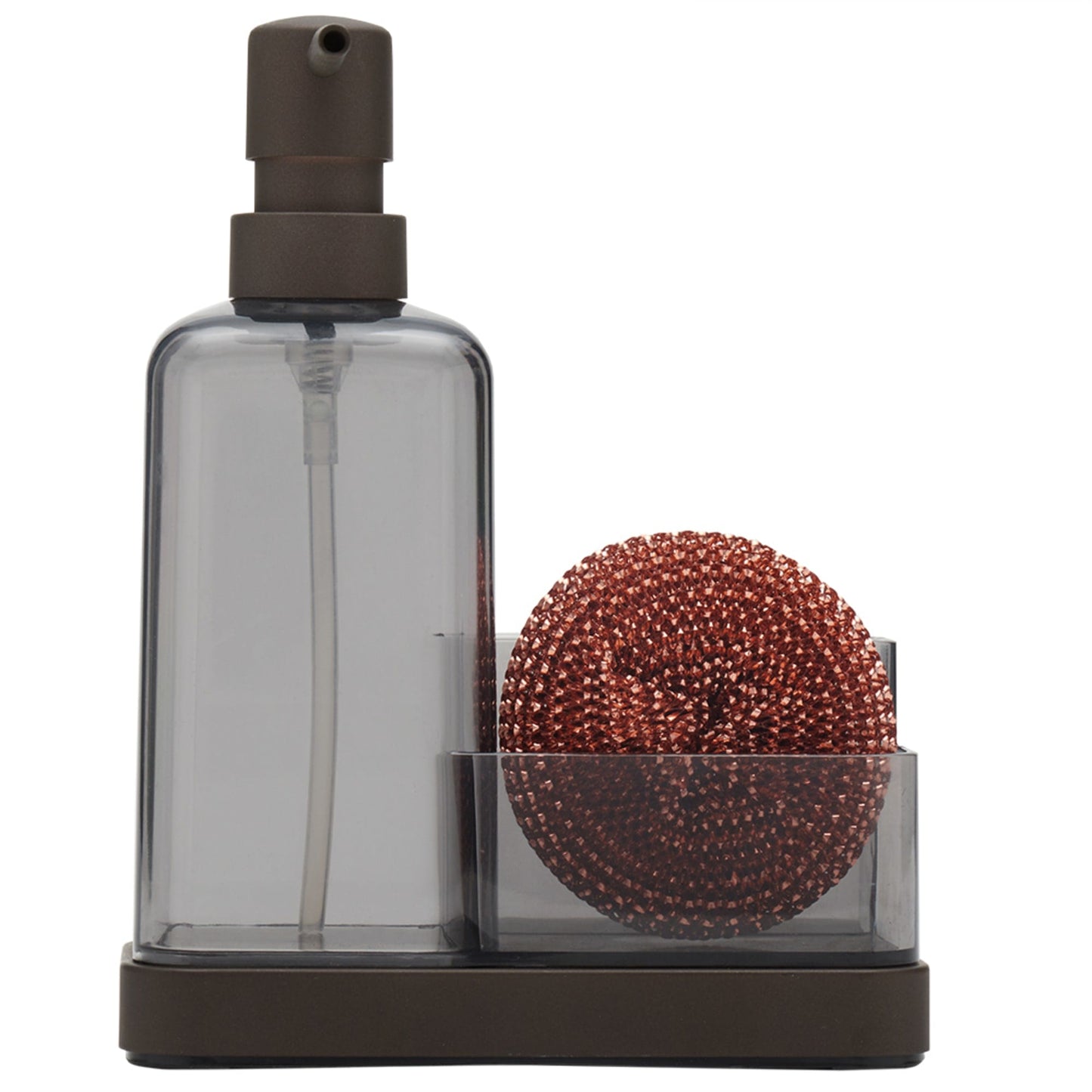 13.5 oz. Plastic Soap Dispenser with Sponge Compartment, Bronze