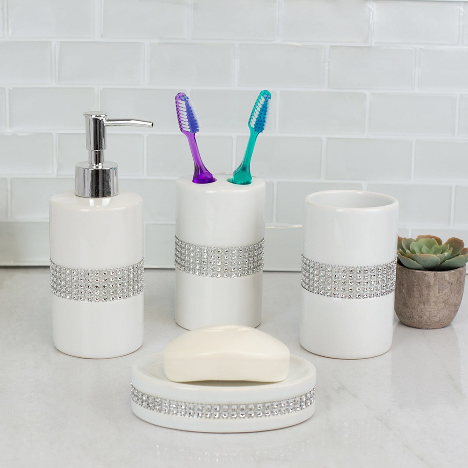 Ceramic Bathroom Accessory Set Luxury Bathroom Accessories - Temu