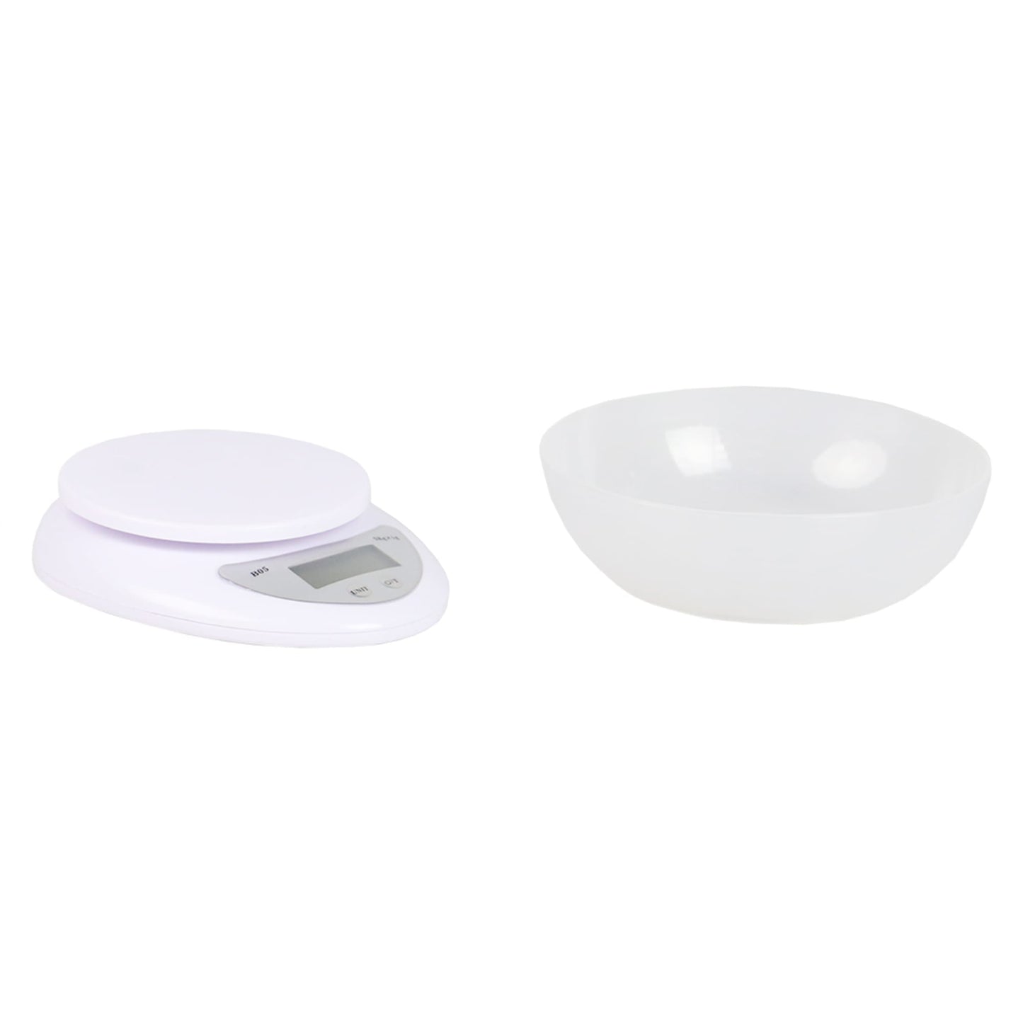 Digital Food Scale with Plastic Bowl, White