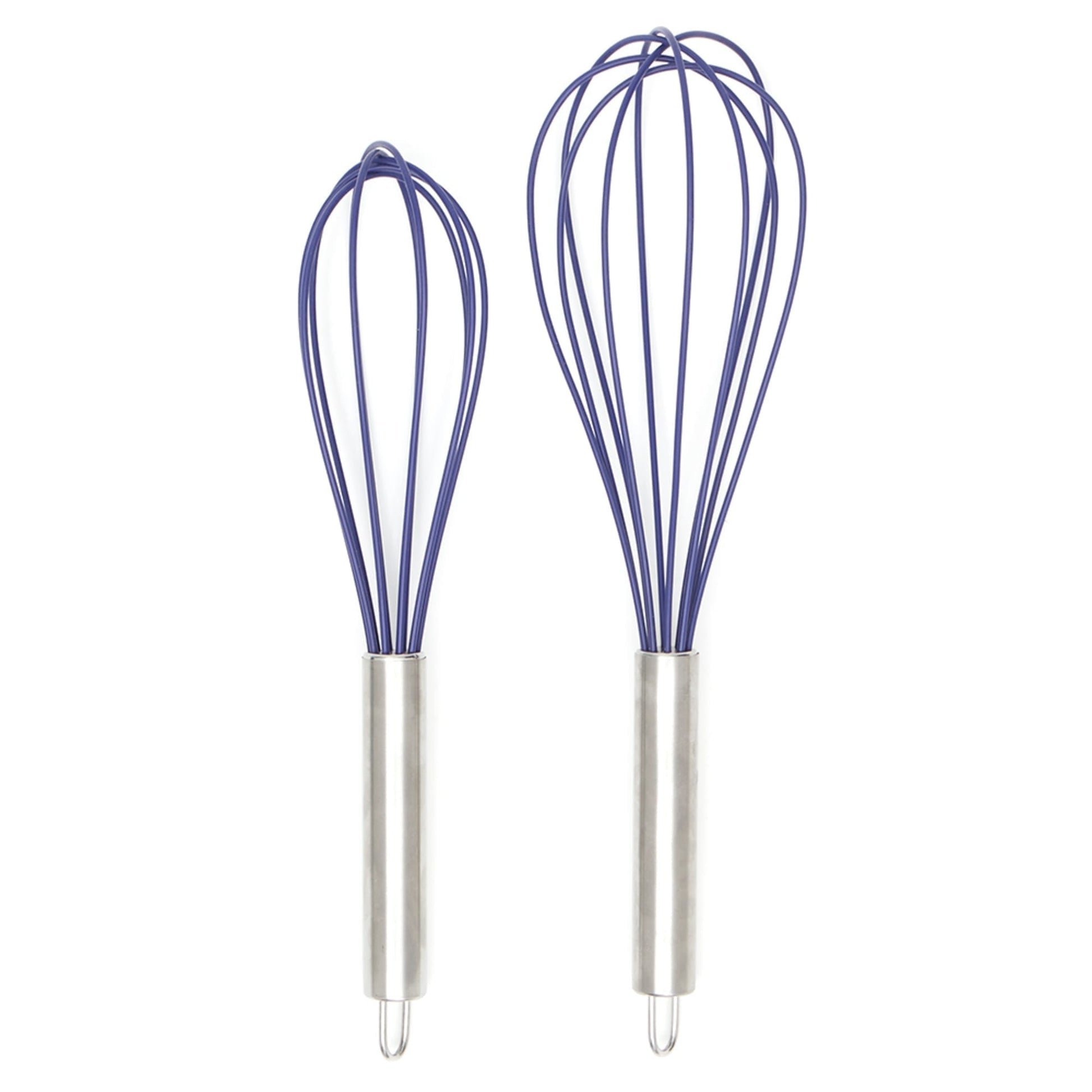 Wired Whisk silicone whisk set of 3 - stainless steel & silicone non-stick  coating - colored balloon egg beater for blending, whisking, b