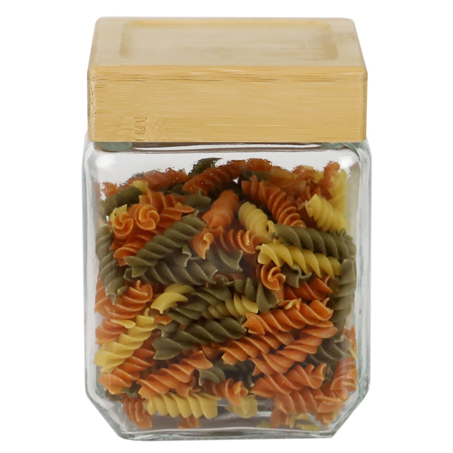 42 oz Square Glass Canister with Bamboo Lid