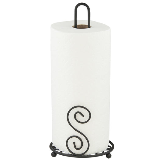 Scroll Collection Steel Paper Towel Holder, Black