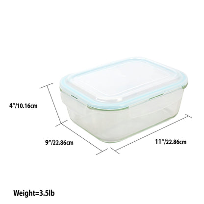 74 oz. Rectangle Borosilicate Glass Food Storage Container with Plastic Locking Lid